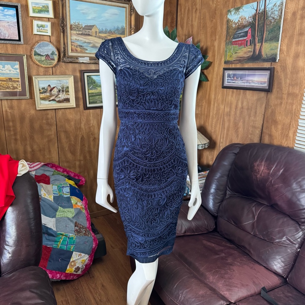 Social Occasions by Mon Cheri Navy Dress